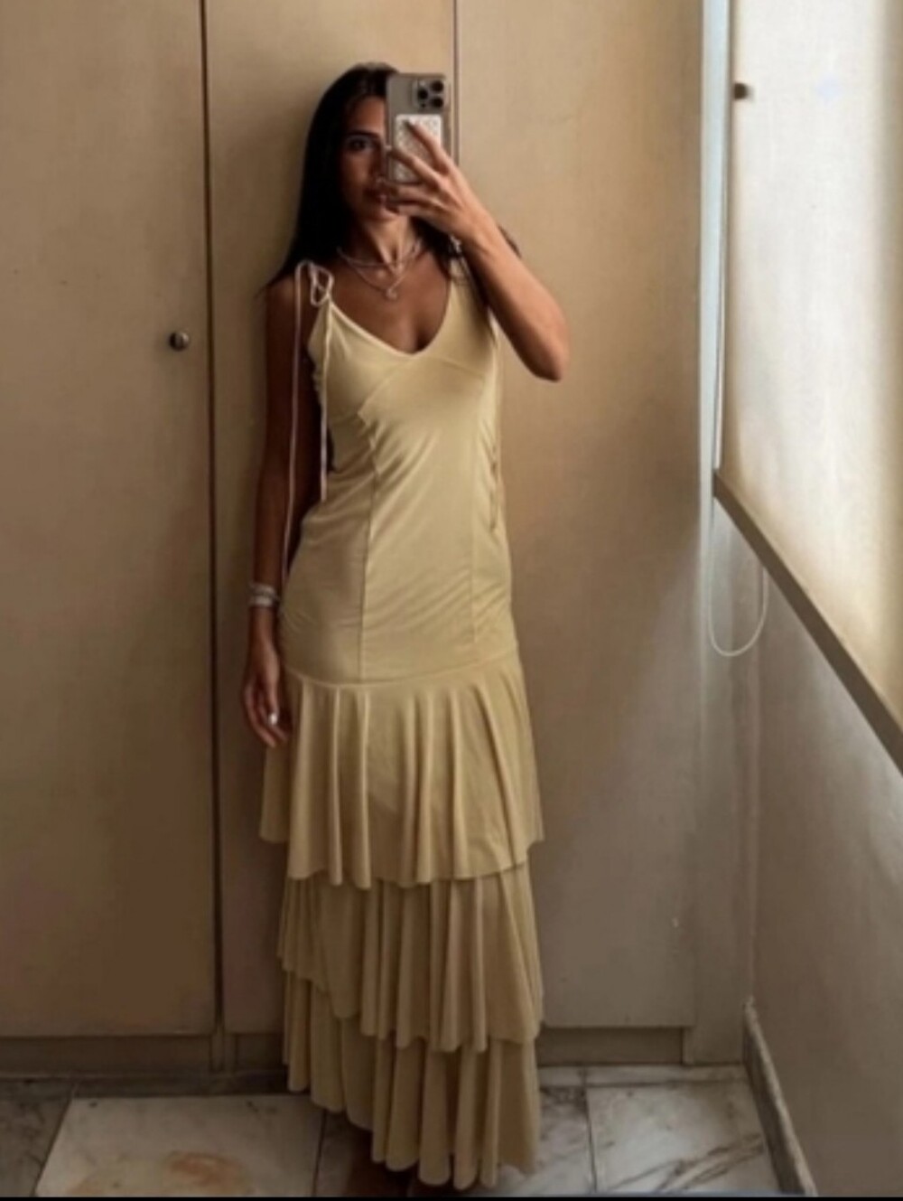 Zara Maxi Long Dress Yellow Size S - Picture 6 of 14